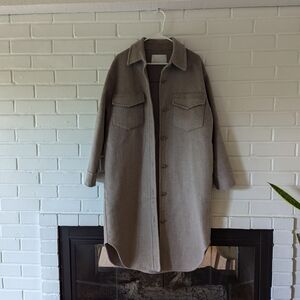 OAK + FORT Tan Wool Coat